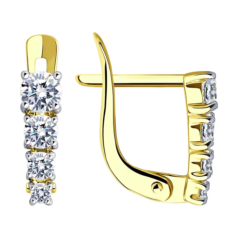 

Серьги из желтого золота SOKOLOV 027455-2, фианит, 027455-2