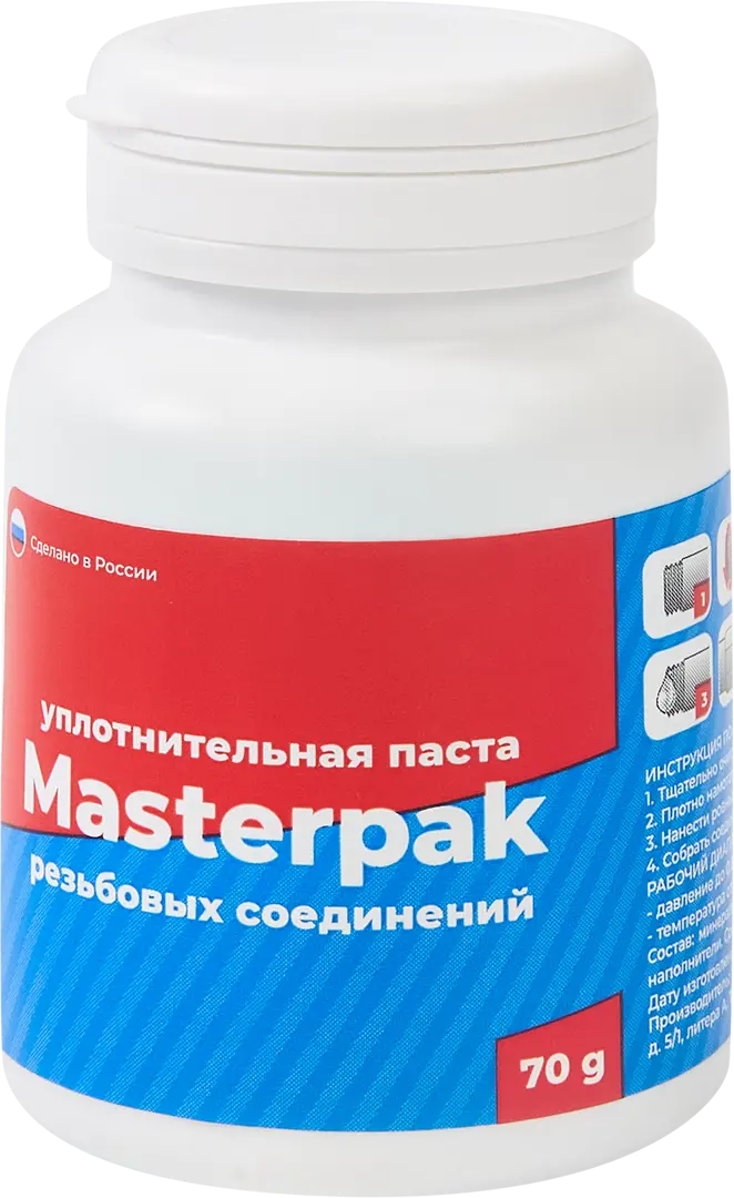 Паста уплотнительная Masterpak для воды 70 г универсального применения паста oks
