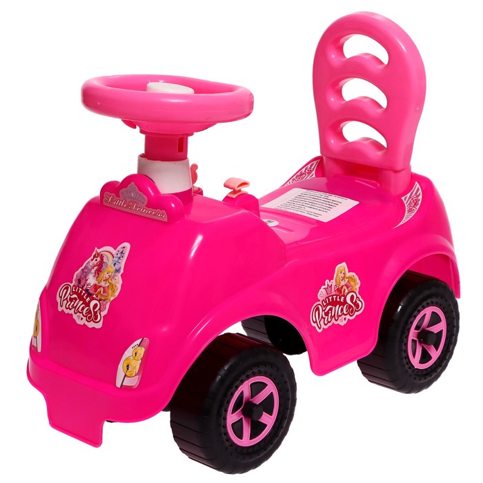 фото Машина-каталка selena «принцесса», с клаксоном, цвет розовый guclu