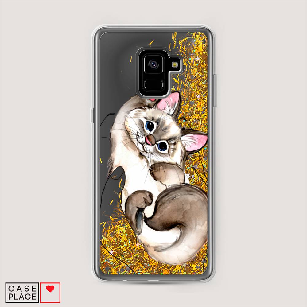 

Чехол Awog на Samsung Galaxy A8 + "Котенок в ладошках", Коричневый, 25590-1