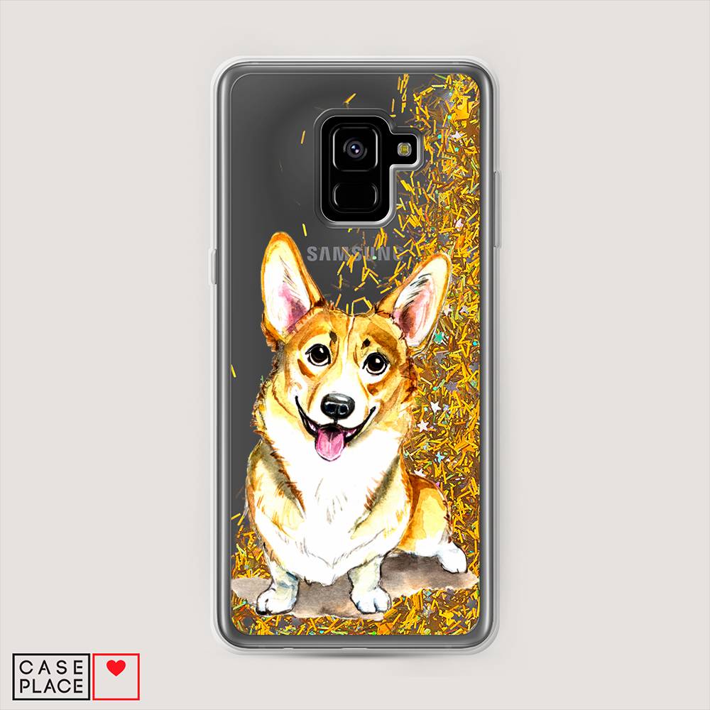 

Чехол Awog на Samsung Galaxy A8 + "Малыш корги", Оранжевый;желтый;белый, 25590-1