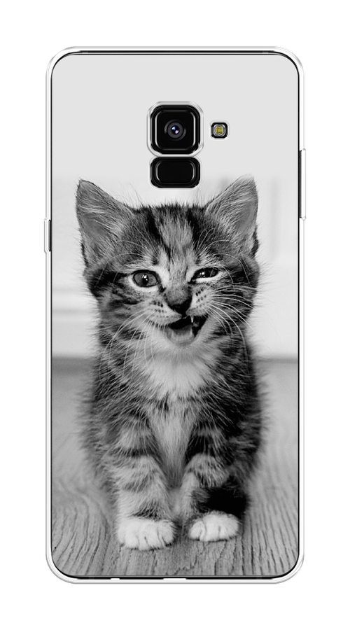 

Чехол Awog на Samsung Galaxy A8 + "Подмигивающий котенок", Черный;серый, 25550-1
