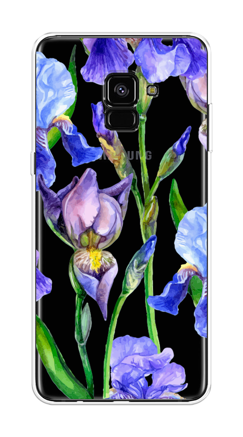 

Чехол Awog на Samsung Galaxy A8 + "Синие ирисы", Фиолетовый;голубой;зеленый, 25550-8
