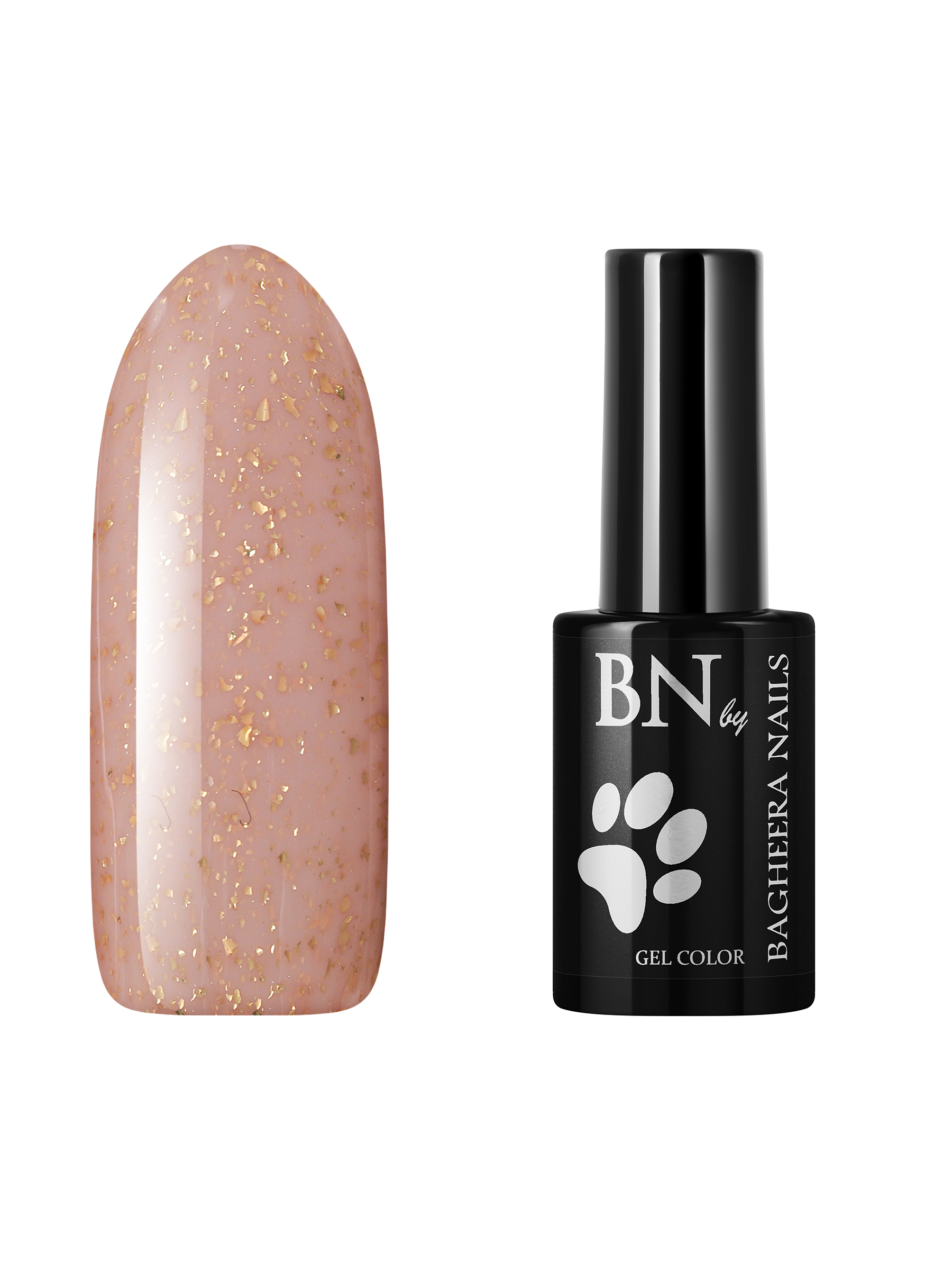 

Гель-лак для ногтей Bagheera Nails New Vintage Nvin-23 с блестками и поталью, 10 мл