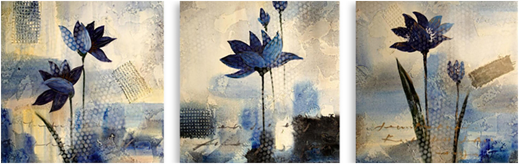 

Картина модульная на холсте Модулка Синие васильки 170x57 см, 3961