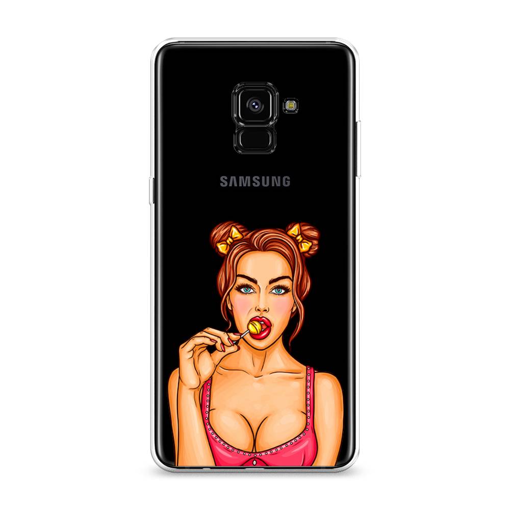 

Чехол Awog на Samsung Galaxy A8 + "Вкусный леденец", Бежевый;коричневый;розовый