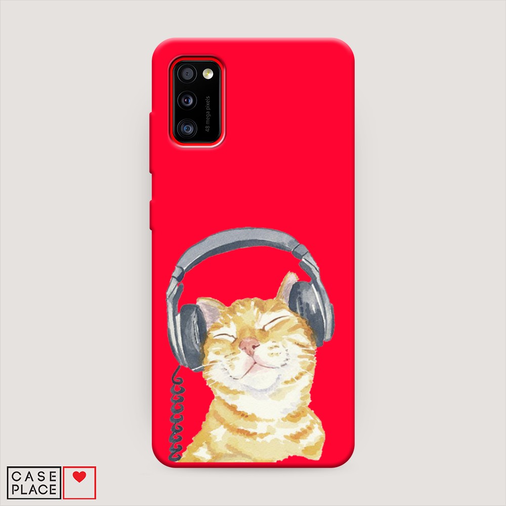 

Матовый силиконовый чехол "Кот меломан" на Samsung Galaxy A41, Кот меломан