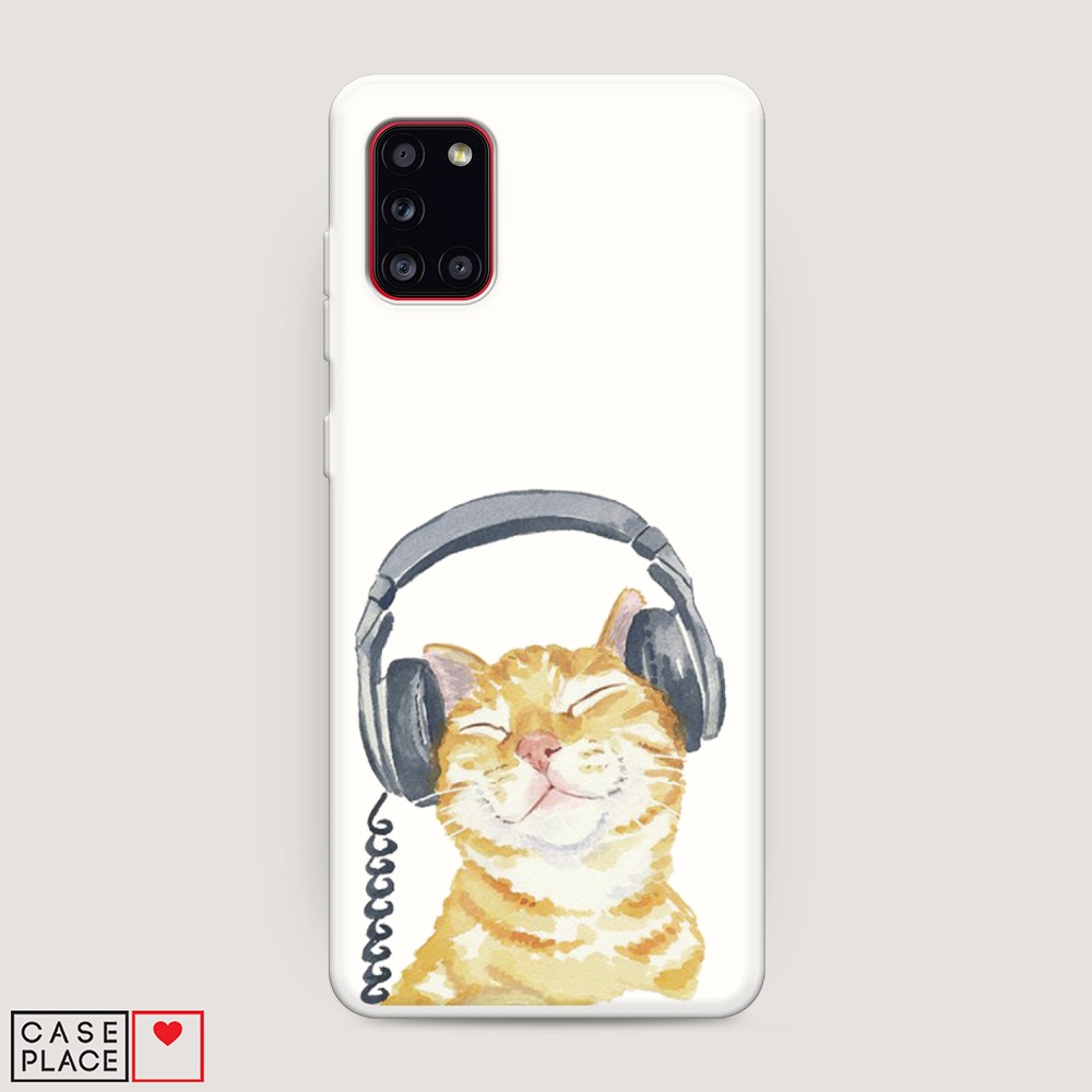

Матовый силиконовый чехол "Кот меломан" на Samsung Galaxy A31, Кот меломан