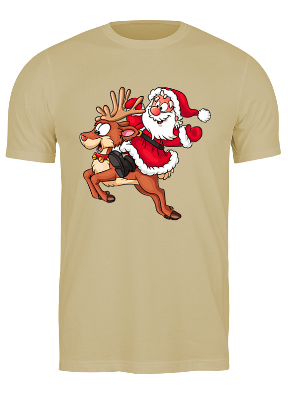 

Футболка мужская Printio Новогодняя бежевая L, Бежевый, Новогодняя