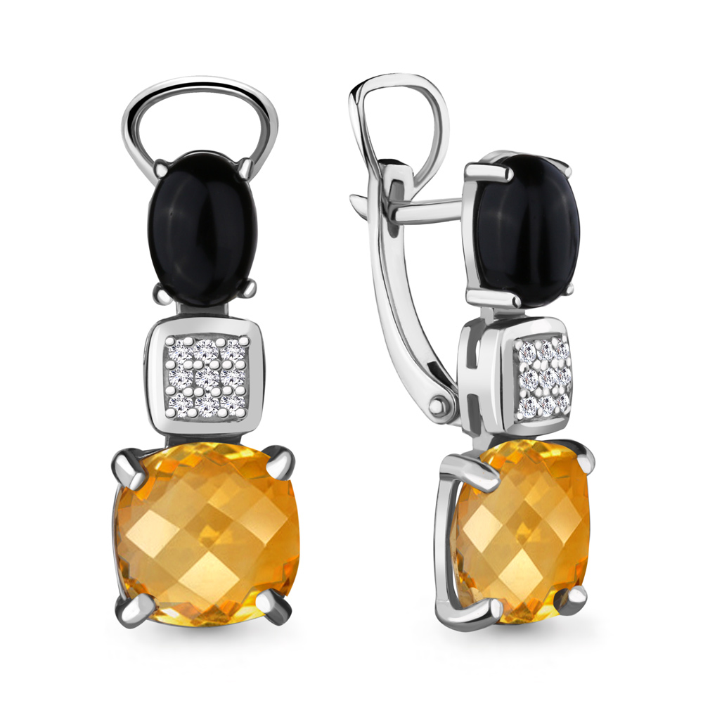 

Серьги из серебра с фианитом Aquamarine 4477572А_925_р, 4477572А_925_р