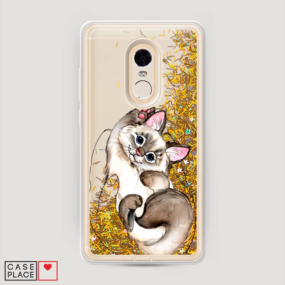 

Жидкий чехол с блестками "Котенок в ладошках" на Xiaomi Redmi Note 4, 31890-1