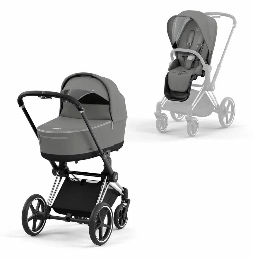 

Коляска Cybex Priam IV Chrome Black 2в1 (Soho Grey)