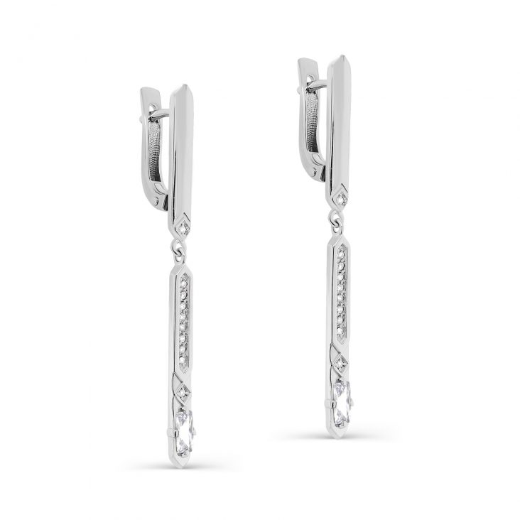 

Серьги из серебра с фианитом Kabarovsky 12-313-7900, 12-313-7900