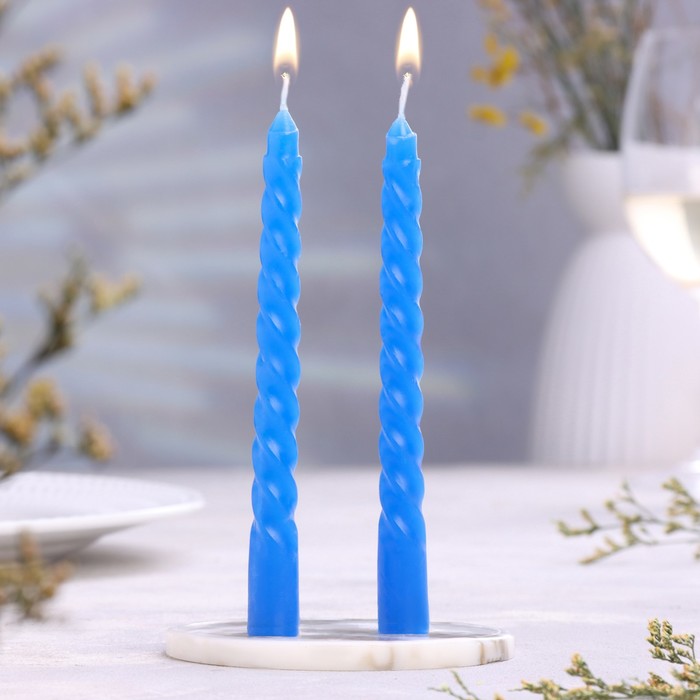 

Набор свечей витыx, 1,5x15 см, 2 штуки, аромат черника (6 шт.)