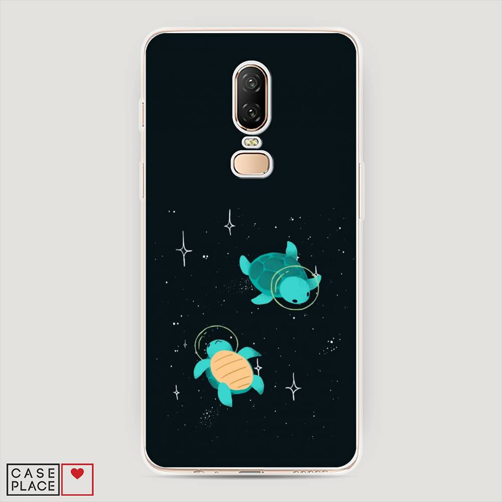 

Чехол Awog на OnePlus 6 / ВанПлас 6 "Черепашки космонавты", Черный;синий, 150550-4