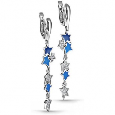 

Серьги из серебра с фианитом/эмалью Kabarovsky 12-224-7901, 12-224-7901