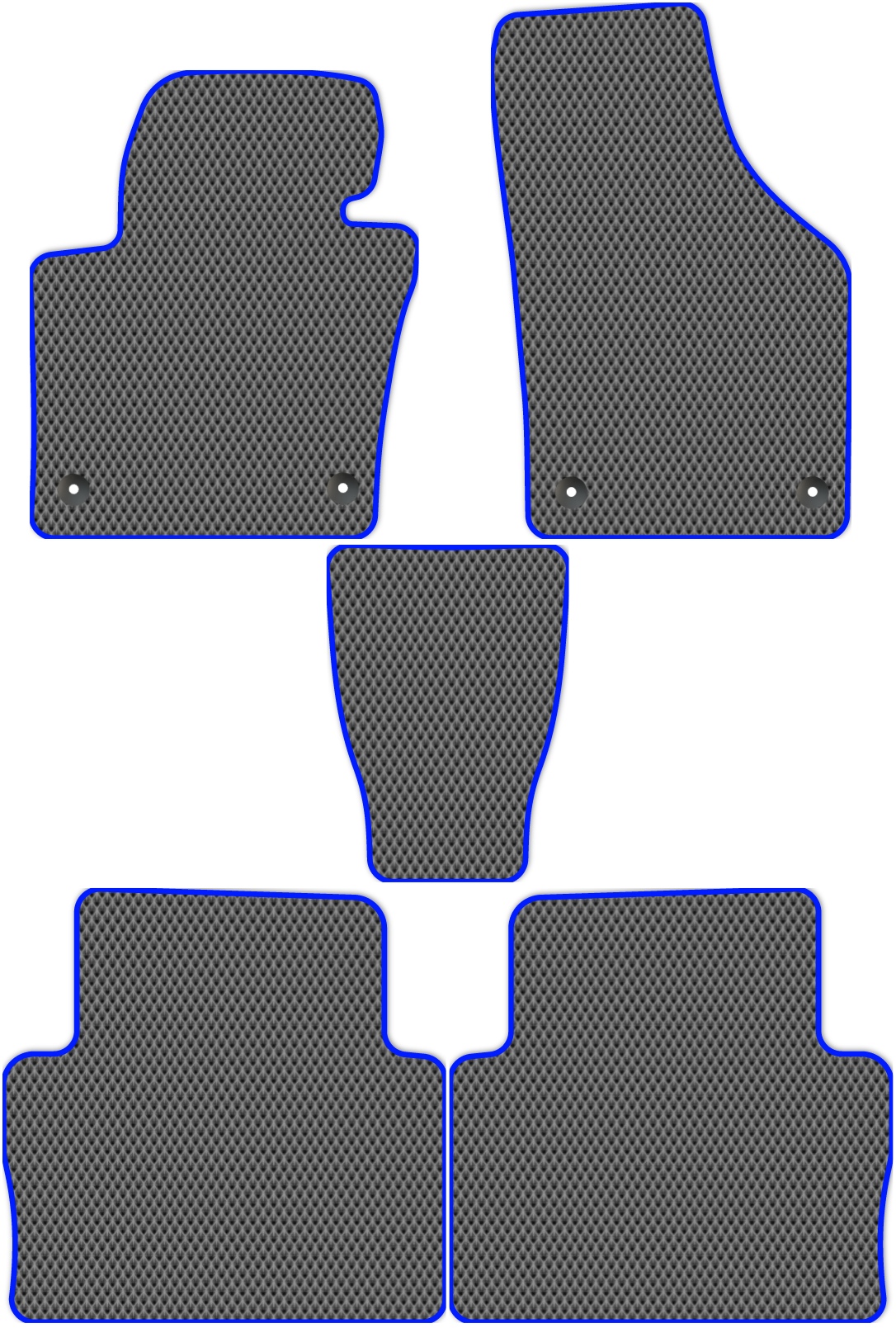 

Коврики ЭВА в салон для SEAT Alhambra (7N) 2010 - 2015, 5 шт. серый, синий кант, 7102-S5YT-H