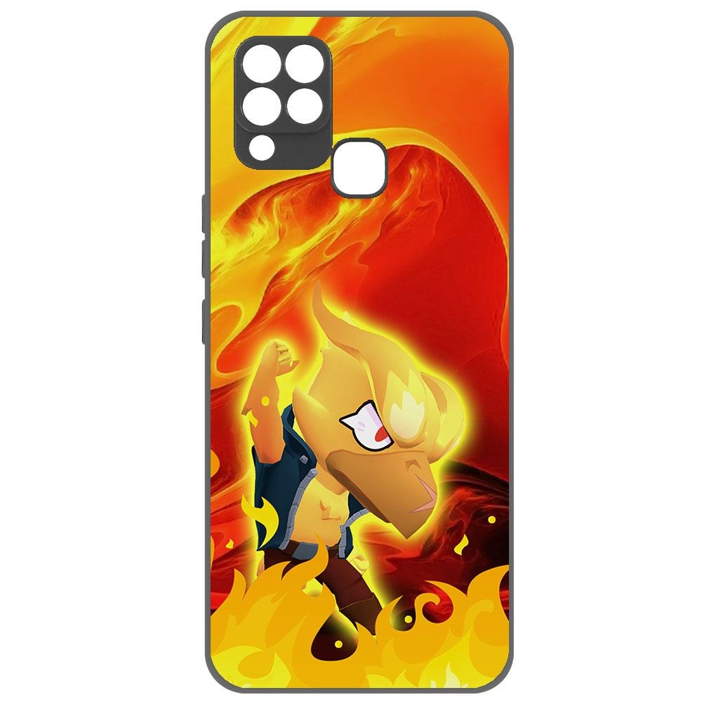 фото Чехол-накладка krutoff софт кейс brawl stars - ворон-феникс для infinix hot 10s черный
