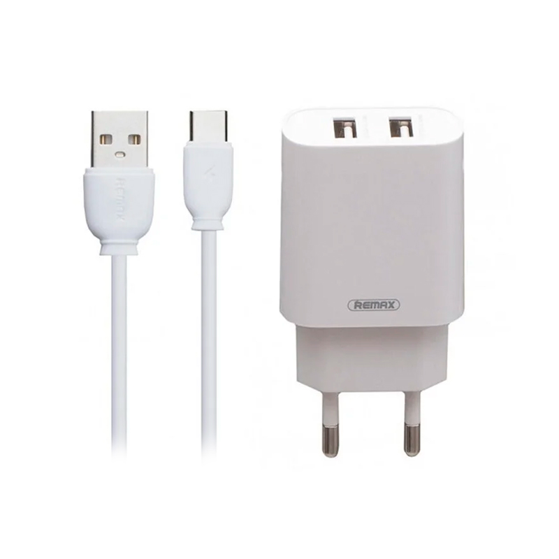 фото Сетевое зарядное устройство remax rp-u35 2xusb 2.1a + cable usb type-c white 6972174156354