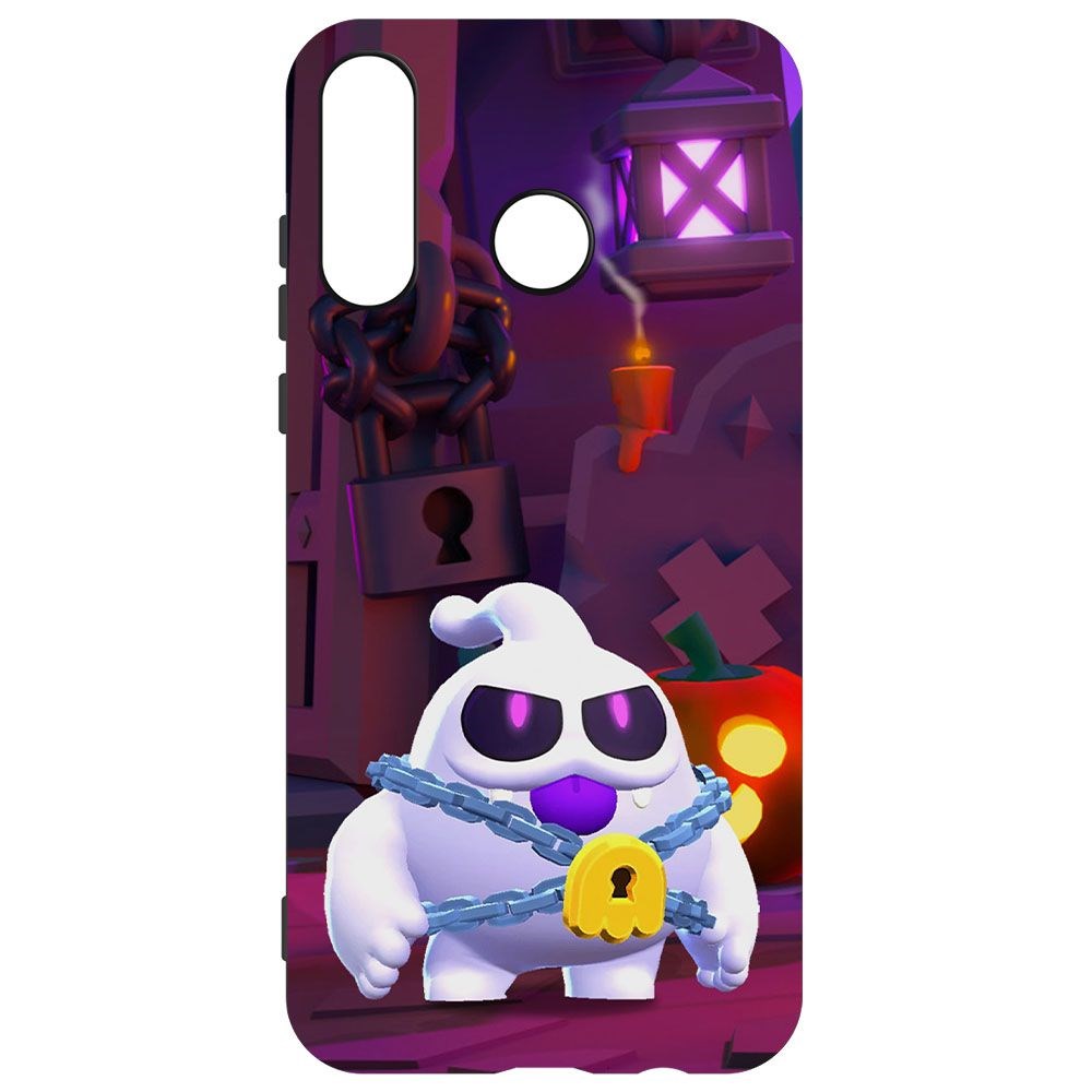 

Чехол-накладка Krutoff Софт Кейс Brawl Stars - Призрак Скуик для Honor 20E черный