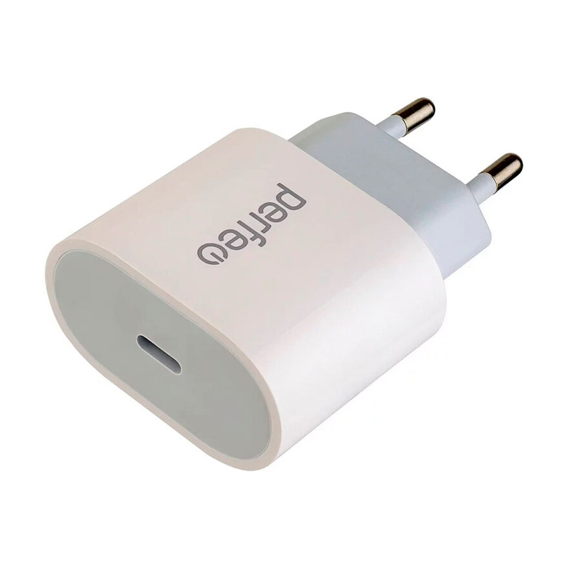 фото Сетевое зарядное устройство perfeo usb type-c white i4635