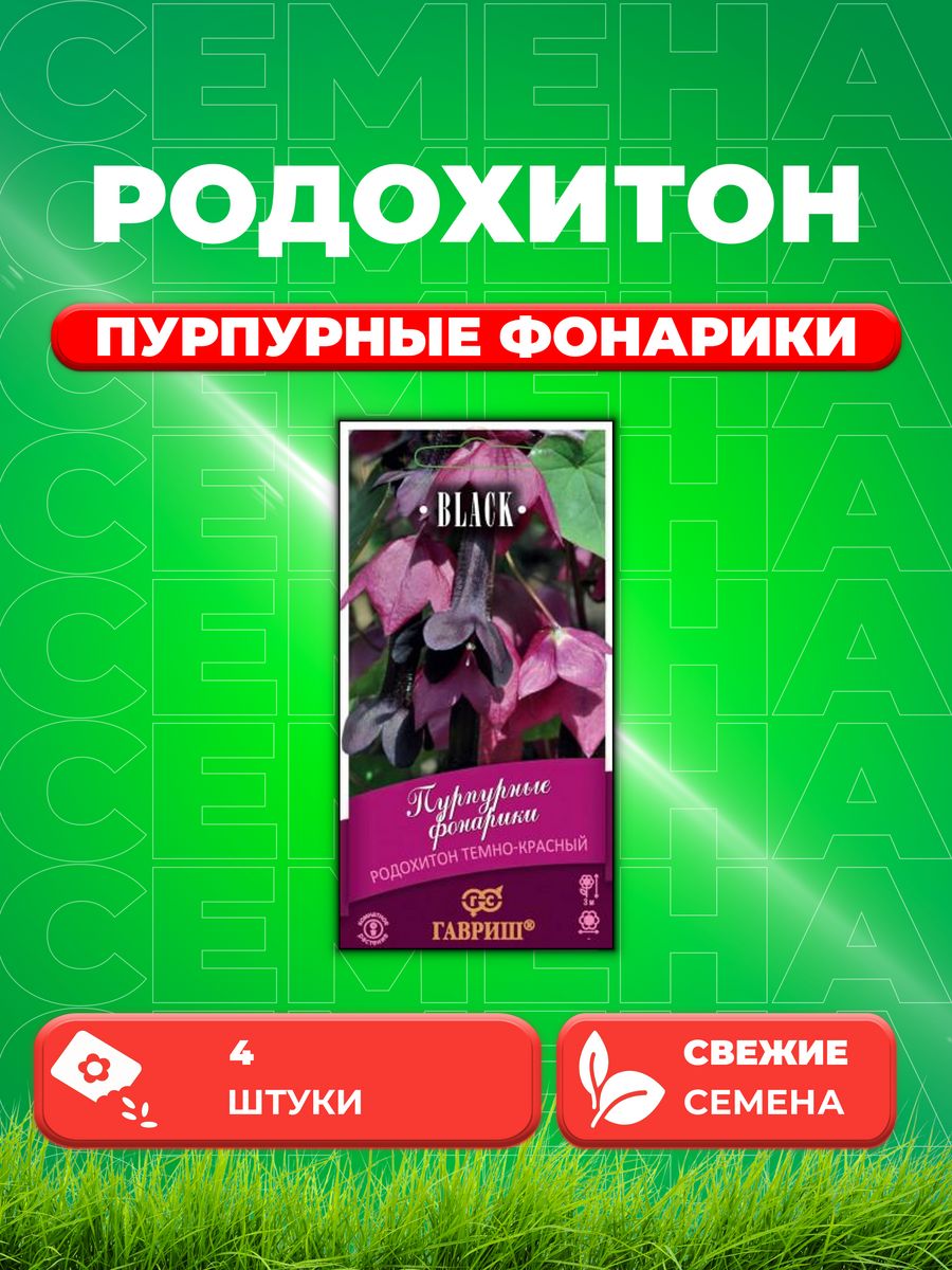 

Семена Родохитон Пурпурные фонарики, 4шт, Гавриш, Black