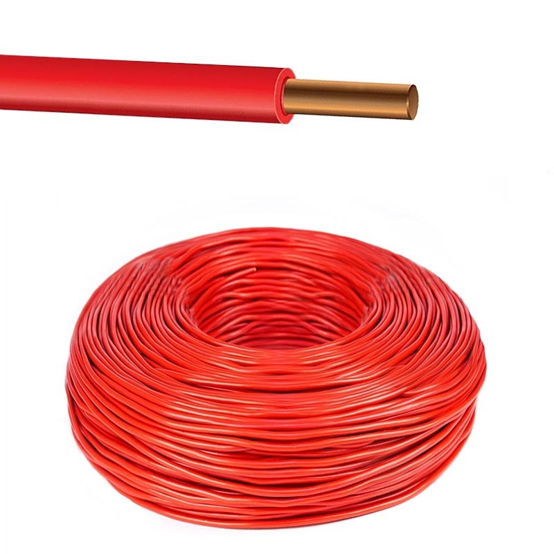 Провод однопроволочный ПУВ ПВ1 1х6 красный(смотка из 1 м)