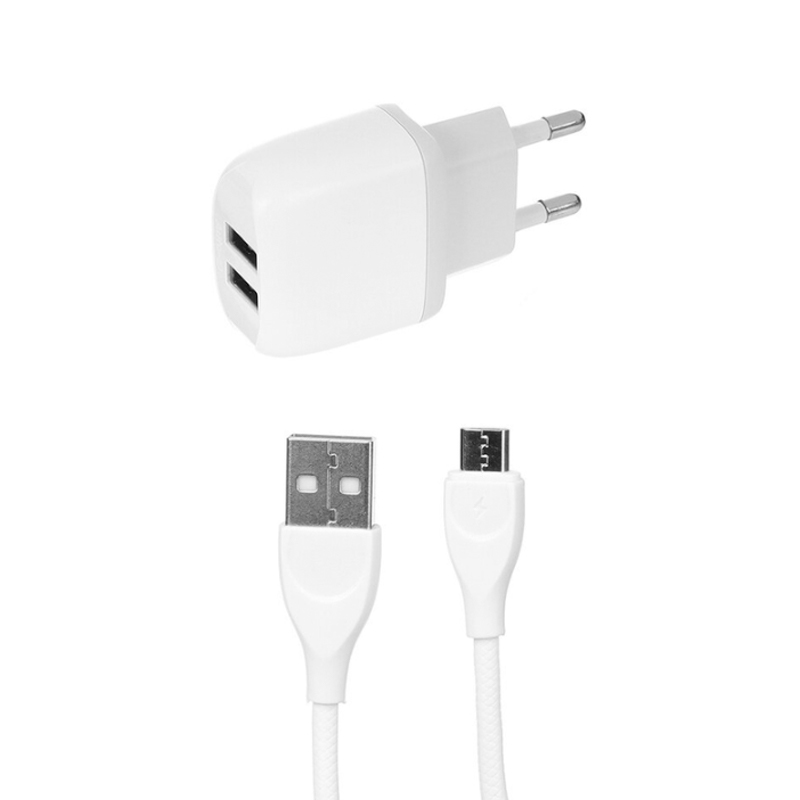 фото Сетевое зарядное устройство ldnio a2219 2xusb + microusb white ld_b4556