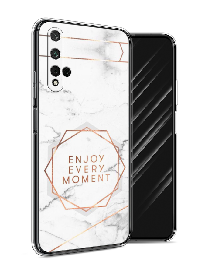 

Чехол Awog на Honor 20 "Enjoy every moment мрамор", Белый;розовый;серый, 69550-7