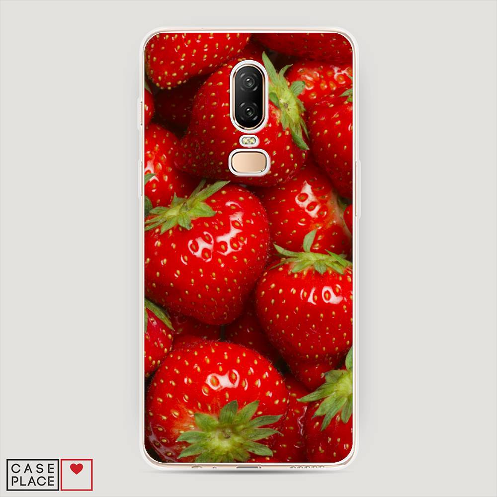 

Чехол Awog на OnePlus 6 / ВанПлас 6 "Клубника", Красный;зеленый, 150550-10