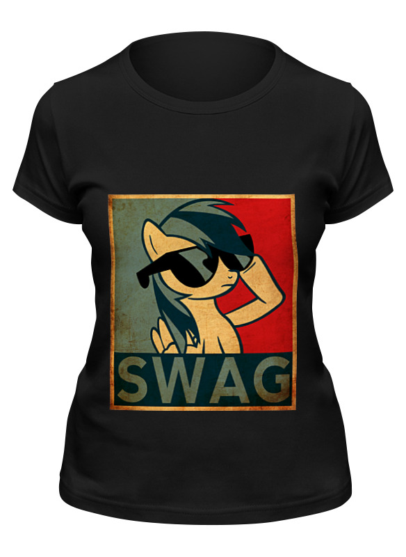 

Футболка женская Printio Пони swag черная L, Пони swag