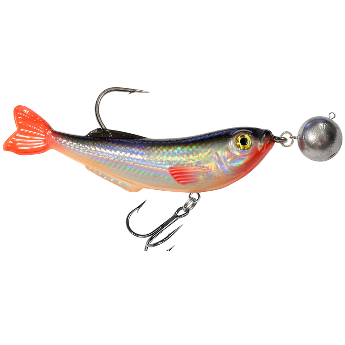 

Воблер AQUA JIG-DOK с чебурашкой 94mm, цвет 023 (классика, плотва), 2 штуки, Серебристый;черный;красный, Jig-Dok