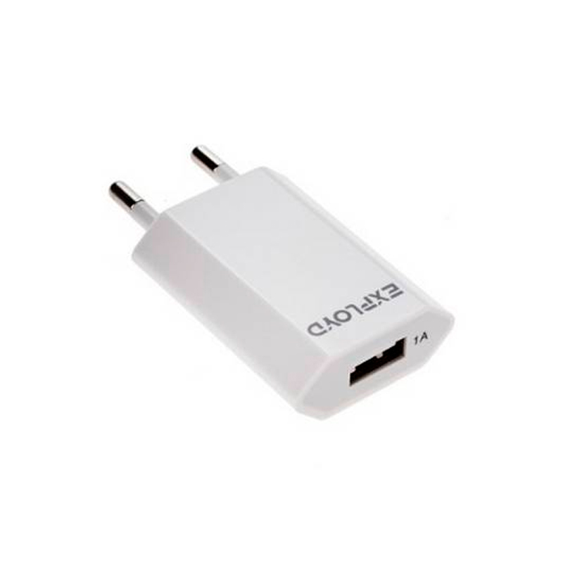 фото Сетевое зарядное устройство exployd 1xusb 1a white ex-z-136