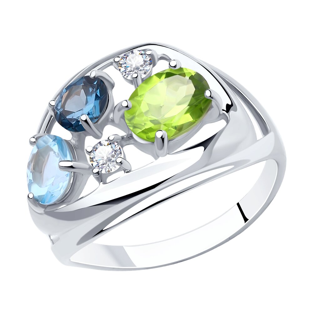 

Кольцо из серебра р. , Diamant 94-310-00660-1, фианит/хризолит/топаз, 94-310-00660-1