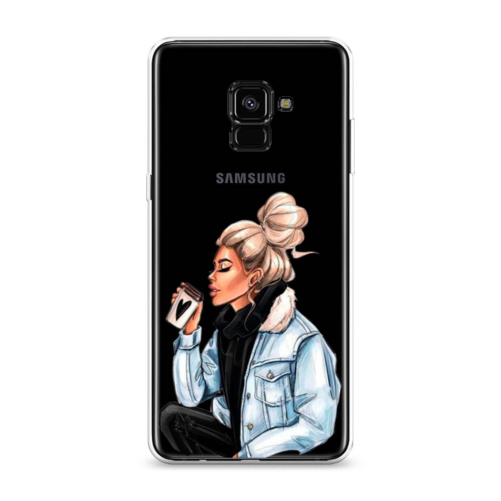 

Чехол Awog на Samsung Galaxy A8 + "Cute girl", Коричневый;бежевый, 25550-7
