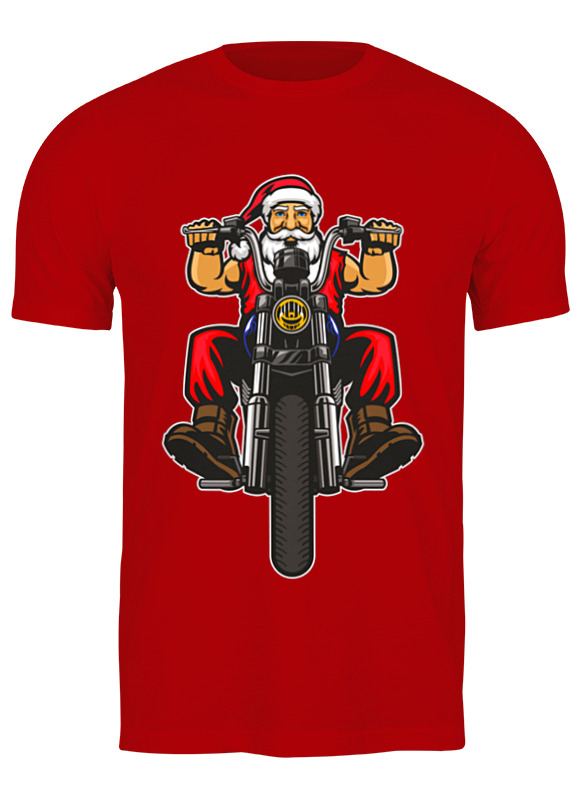 

Футболка мужская Printio Santa moto красная XL, Красный, Santa moto