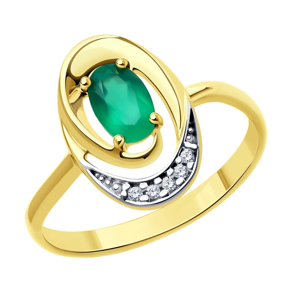 

Кольцо из серебра р.  Diamant 93-310-02686-1, фианит\агат, 93-310-02686-1