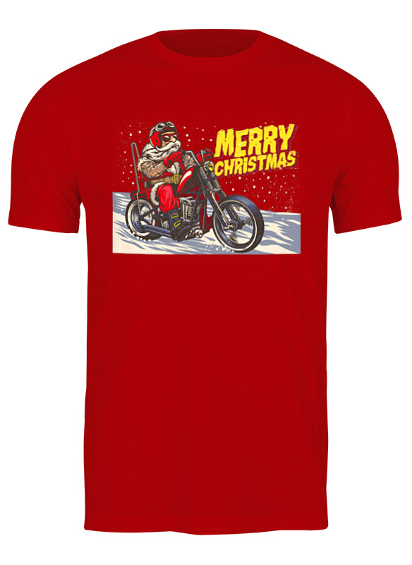 

Футболка мужская Printio Santa moto красная XL, Красный, Santa moto