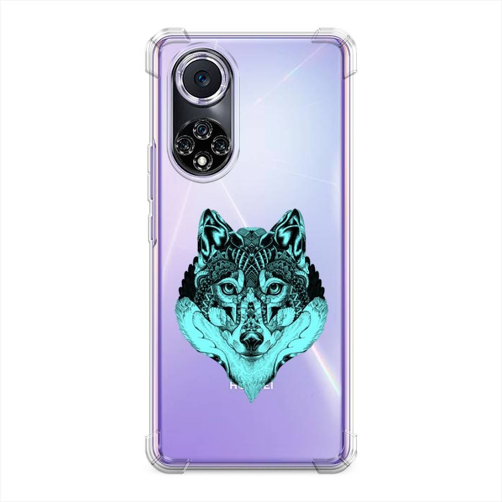 

Чехол Awog на Huawei Nova 9 "Бирюзовый волк", Голубой;черный, 6106151-1
