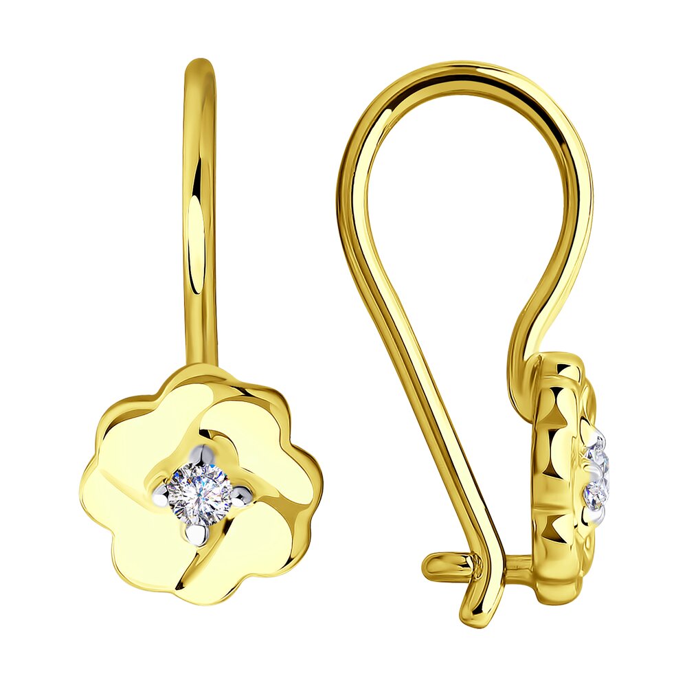 

Серьги из желтого золота SOKOLOV 028532-2, фианит, 028532-2