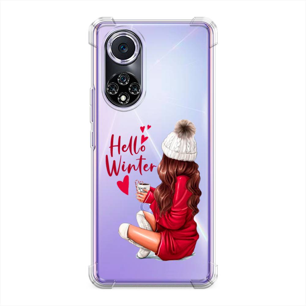 

Чехол Awog на Huawei Nova 9 "Hello winter", Красный;коричневый;белый