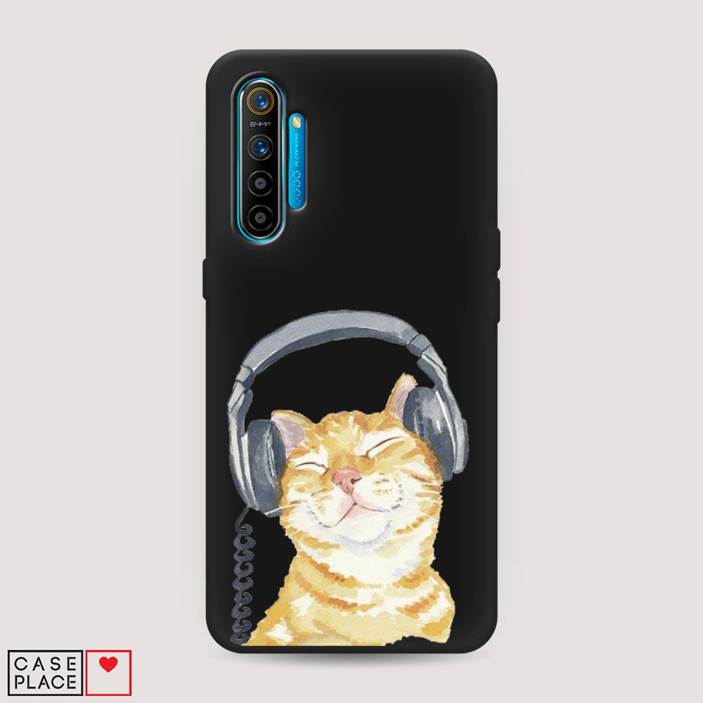 

Матовый силиконовый чехол "Кот меломан" на Realme XT, Кот меломан