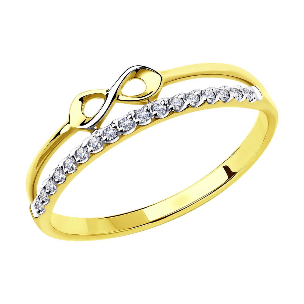 

Кольцо из желтого золота р. 16,5 Diamant 53-110-00749-1, фианит, 53-110-00749-1
