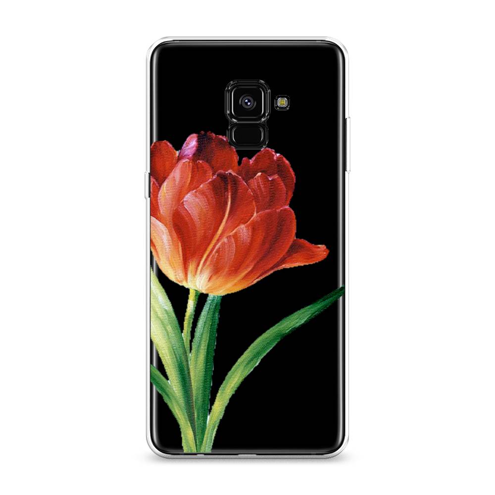 

Чехол Awog на Samsung Galaxy A8 + "Красный тюльпан", Оранжевый;зеленый, 25550-8