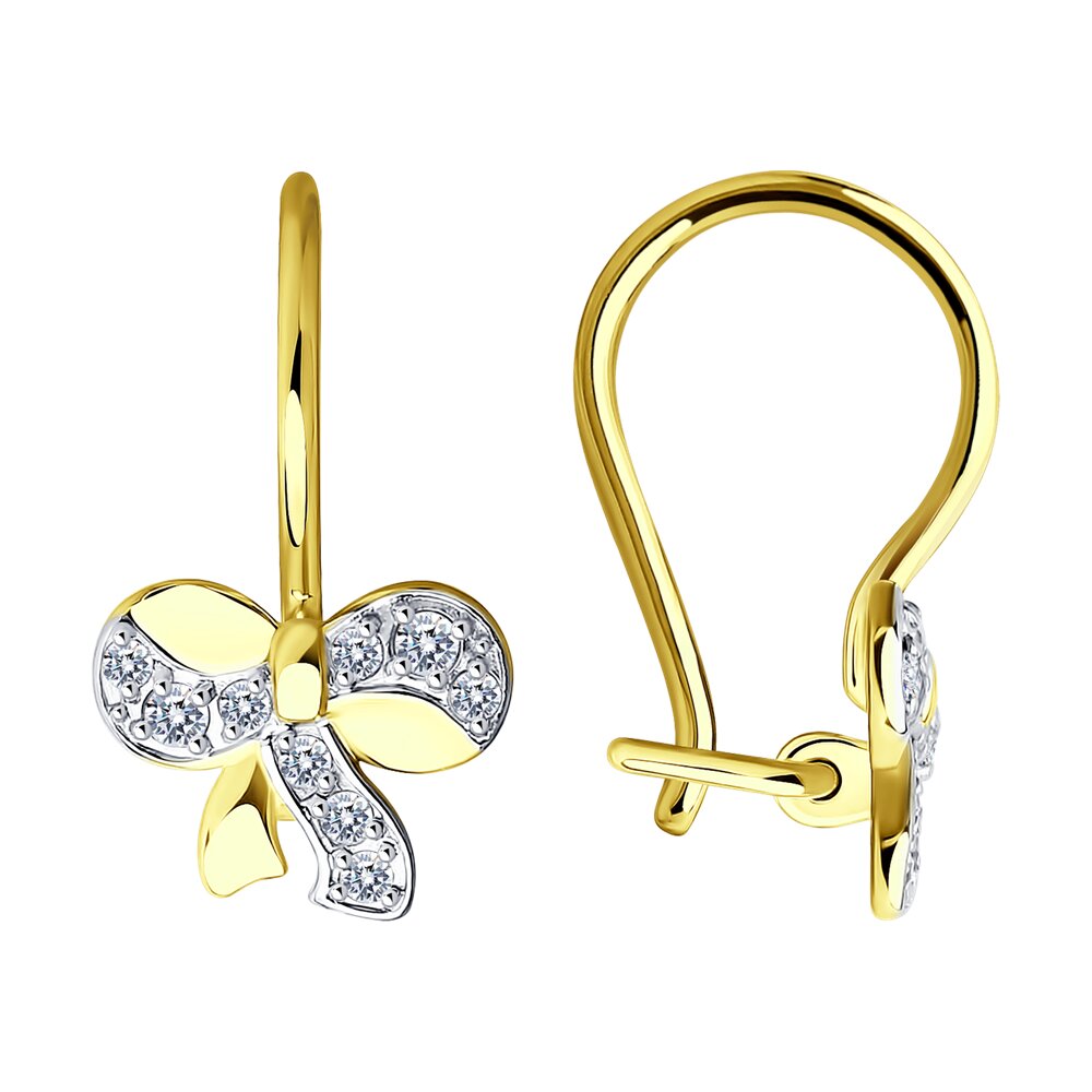 

Серьги из желтого золота SOKOLOV 029433-2, фианит, 029433-2