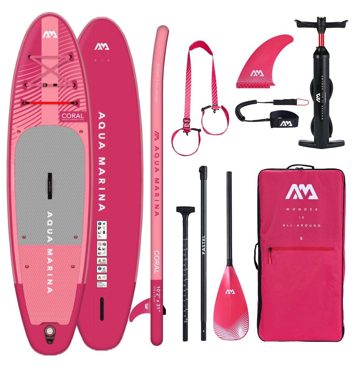 

SUP-борд Aqua Marina Coral S23 310x78x12 см raspberry, Розовый, Coral S23