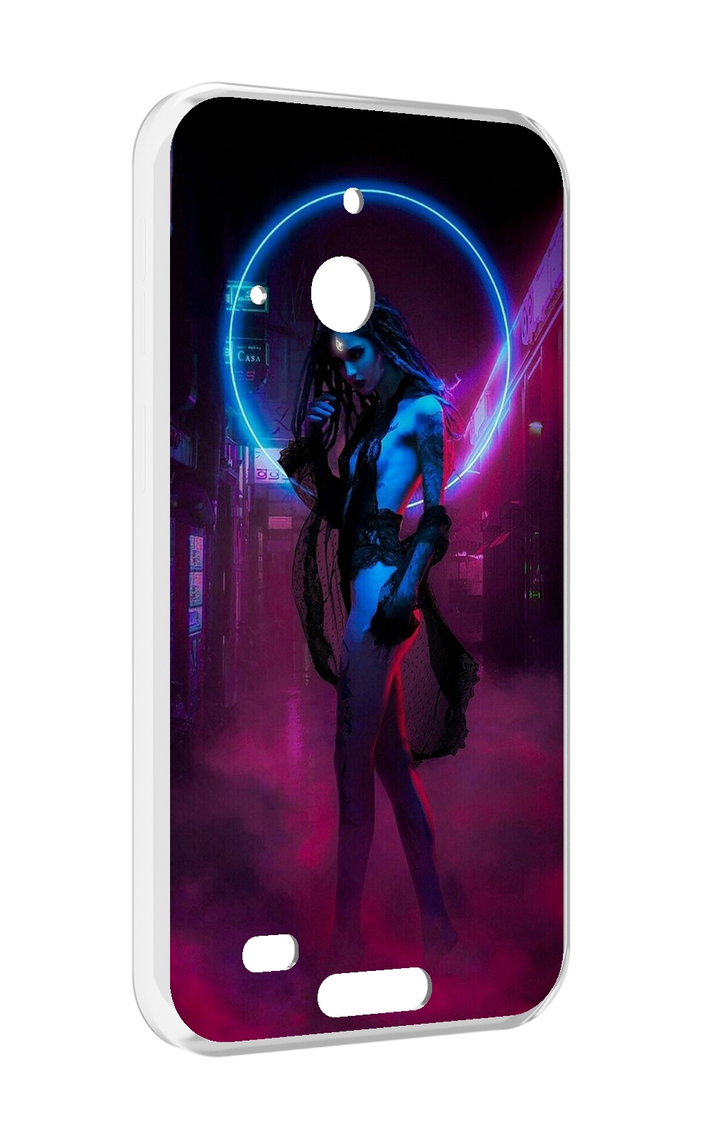 

Чехол MyPads красивая девушка в дыму неон женский для Oukitel WP20 / WP20 Pro, Прозрачный, Tocco