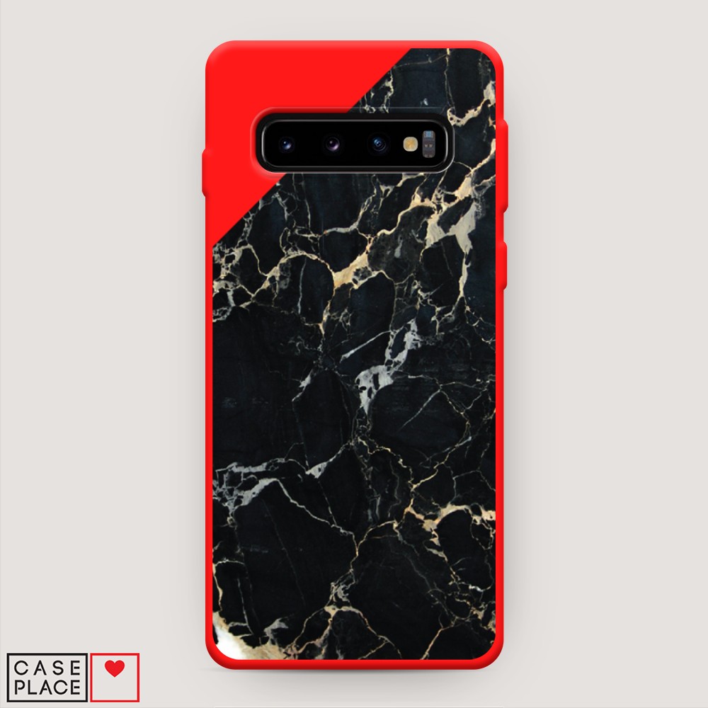 

Чехол Awog на Samsung Galaxy S10 + "Черный мрамор уголок", Разноцветный, 27153-1