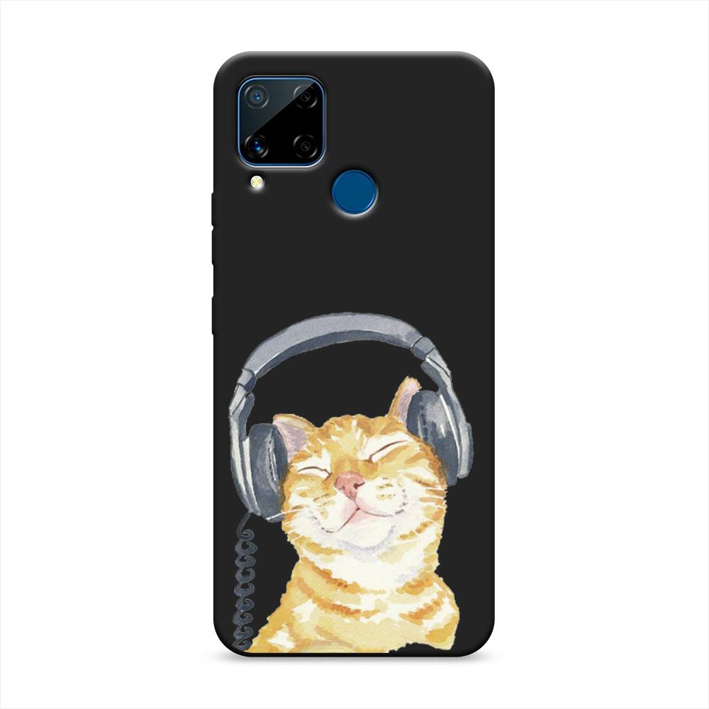 

Матовый силиконовый чехол "Кот меломан" на Realme C15, Кот меломан