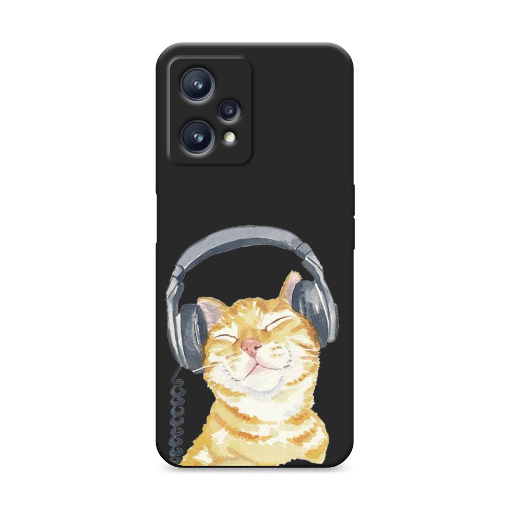 

Матовый силиконовый чехол "Кот меломан" на Realme 9, Кот меломан